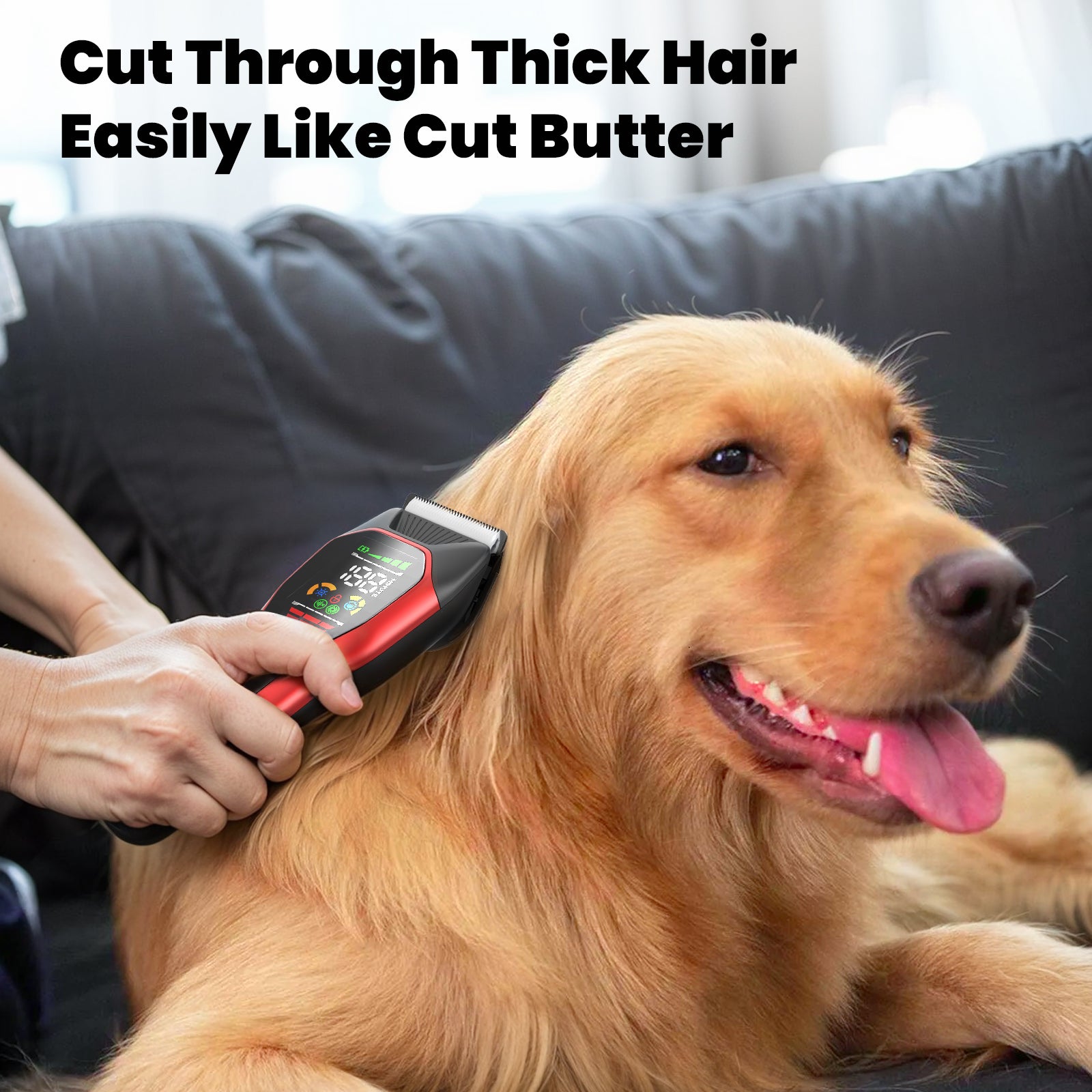 Pelov Pet Grooming Clipper – 50mm Wide Blade, 6500RPM Powerful Motor, 2-Speed Adjustable for Thick & Long Fur