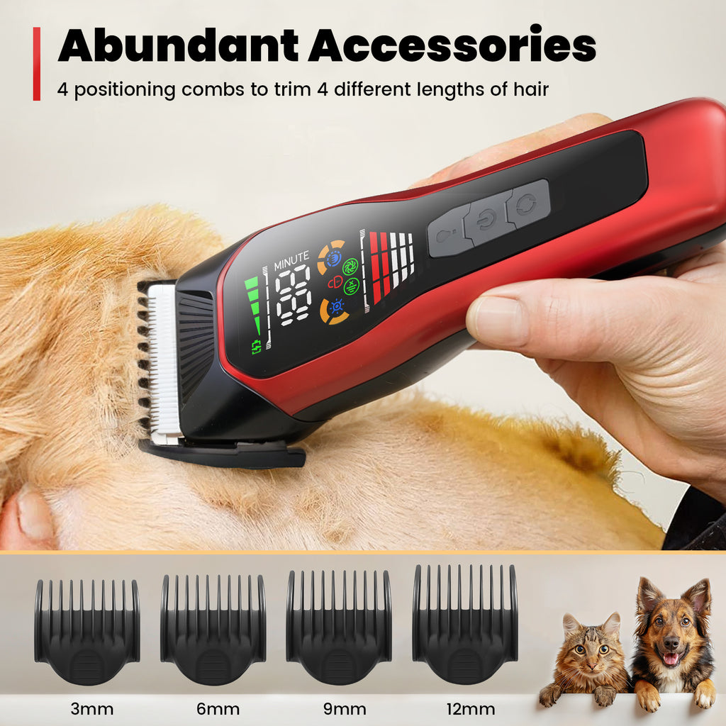 Pelov Pet Grooming Clipper – 50mm Wide Blade, 6500RPM Powerful Motor, 2-Speed Adjustable for Thick & Long Fur