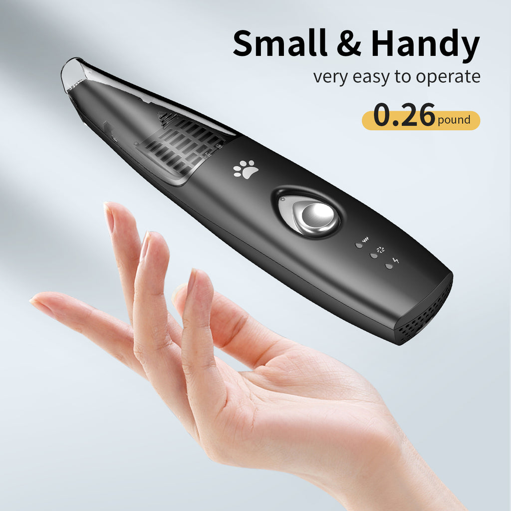 Pelov Auto-Vacuum Pet Paw Trimmer – Quiet Ceramic Blade with Removable Hair Collection Chamber