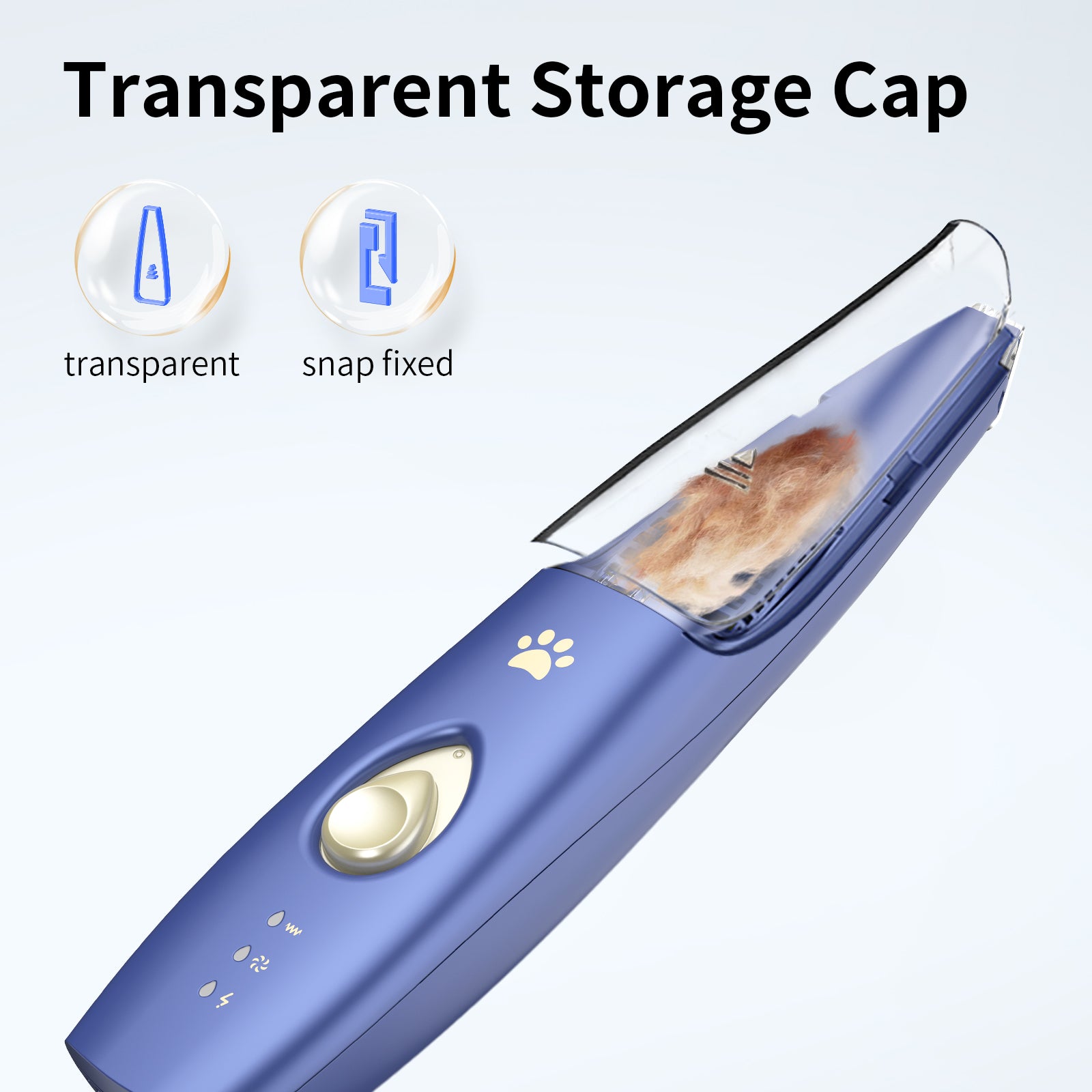Pelov Auto-Vacuum Pet Paw Trimmer – Quiet Ceramic Blade with Removable Hair Collection Chamber