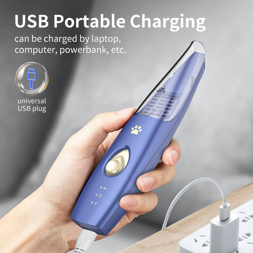 Pelov Auto-Vacuum Pet Paw Trimmer – Quiet Ceramic Blade with Removable Hair Collection Chamber