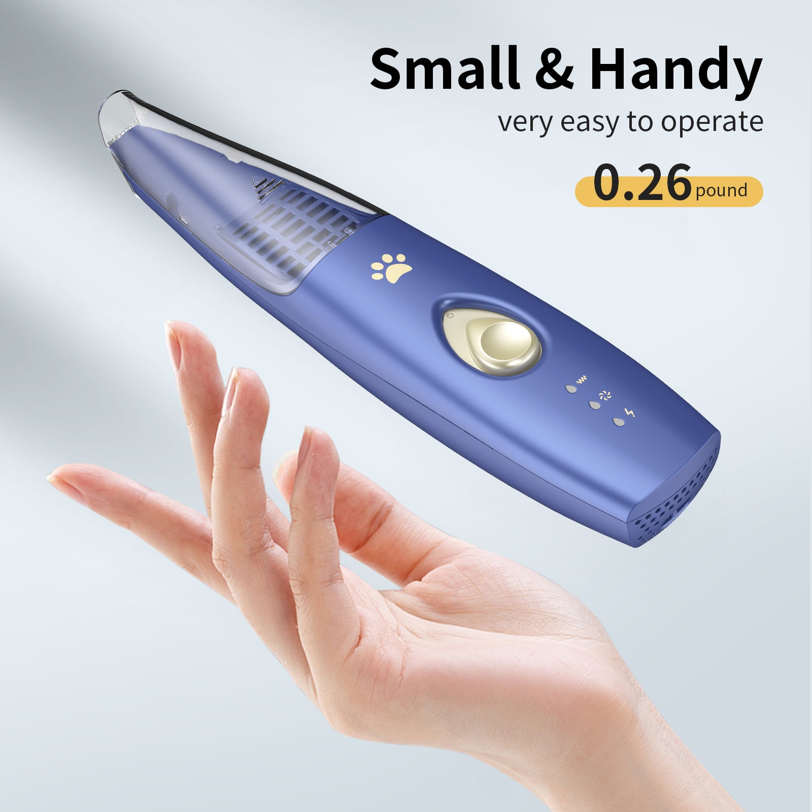 Pelov Auto-Vacuum Pet Paw Trimmer – Quiet Ceramic Blade with Removable Hair Collection Chamber