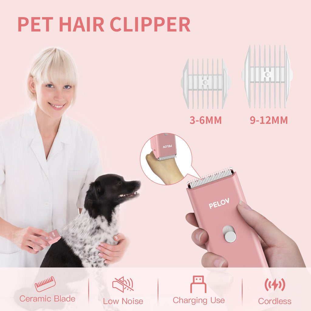 Pelov Pet Hair Clipper – Ceramic Blade, Quiet Low-Noise, IPX7 Waterproof & Compact Design