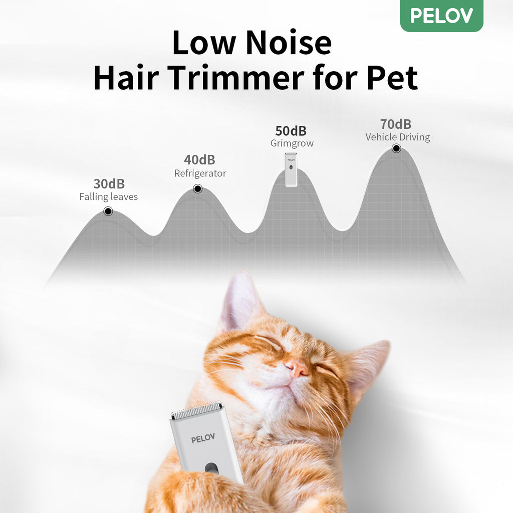 Pelov Pet Hair Clipper – Ceramic Blade, Quiet Low-Noise, IPX7 Waterproof & Compact Design