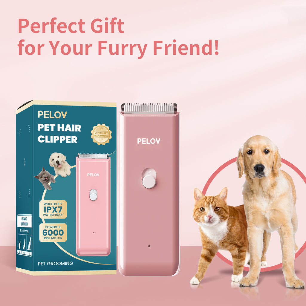 Pelov Pet Hair Clipper – Ceramic Blade, Quiet Low-Noise, IPX7 Waterproof & Compact Design