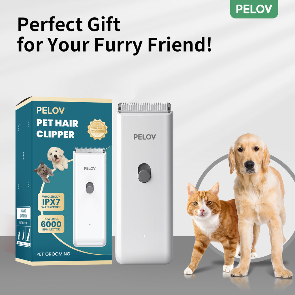 Pelov Pet Hair Clipper – Ceramic Blade, Quiet Low-Noise, IPX7 Waterproof & Compact Design