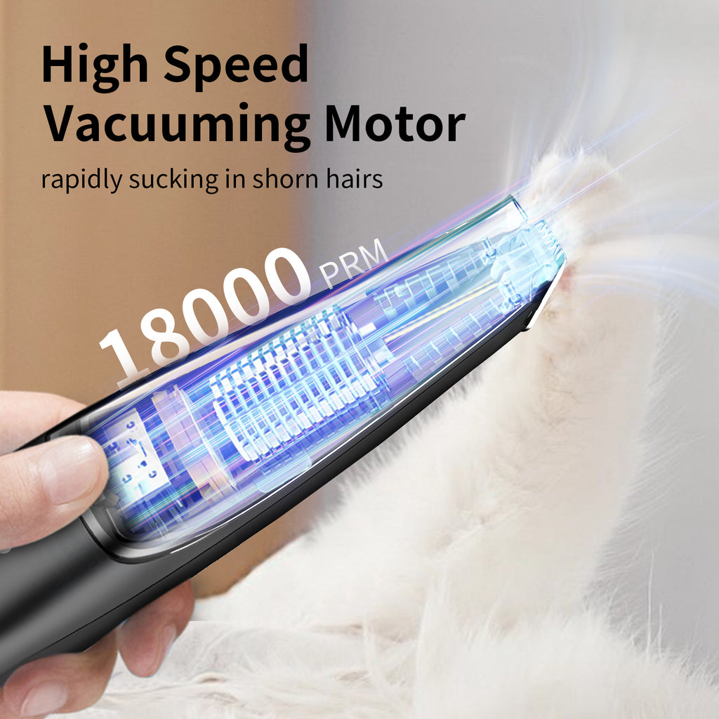 Pelov Auto-Vacuum Pet Paw Trimmer – Quiet Ceramic Blade with Removable Hair Collection Chamber