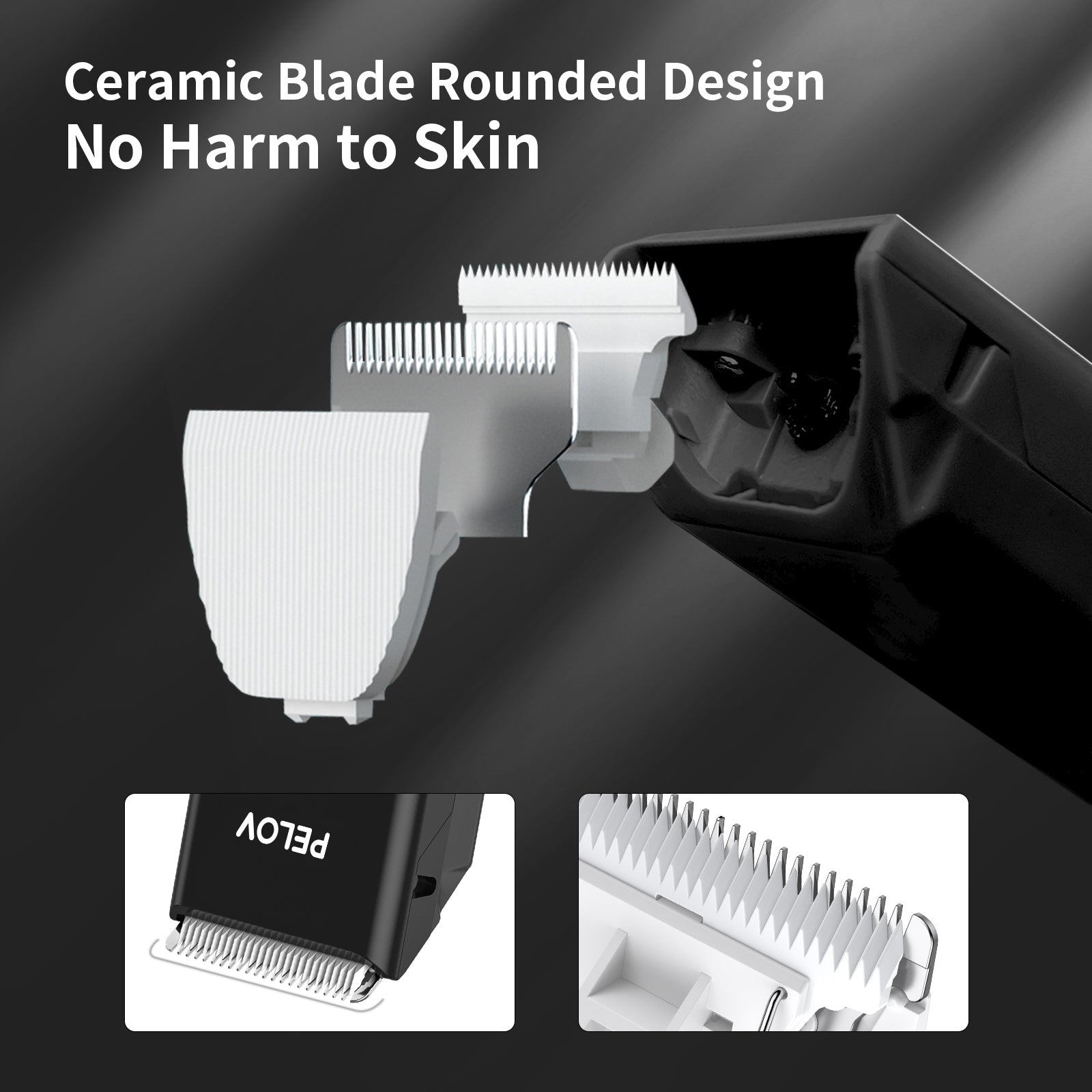 Pelov Pet Hair Clipper – Ceramic Blade, Quiet Low-Noise, IPX7 Waterproof & Compact Design