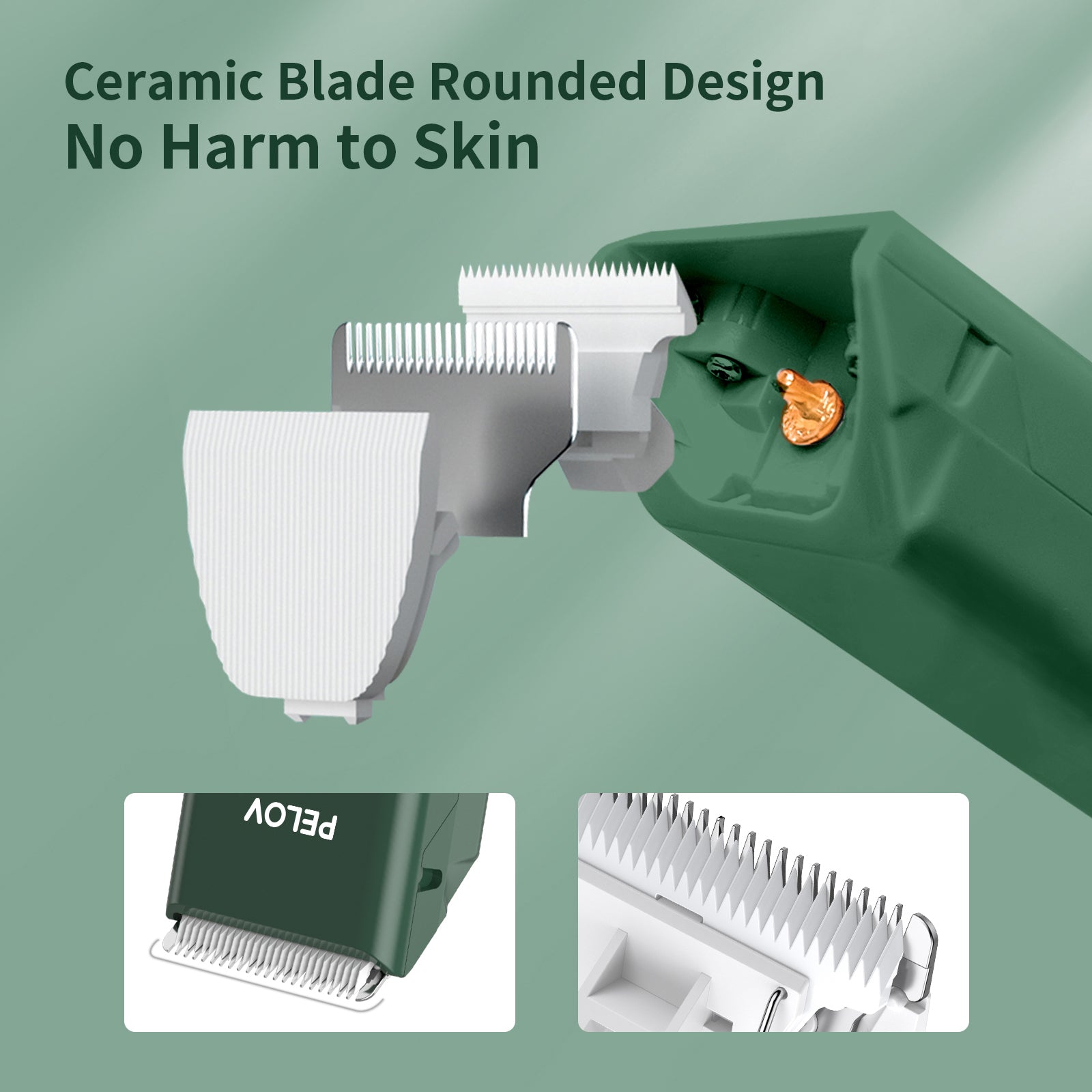 Pelov Pet Hair Clipper – Ceramic Blade, Quiet Low-Noise, IPX7 Waterproof & Compact Design