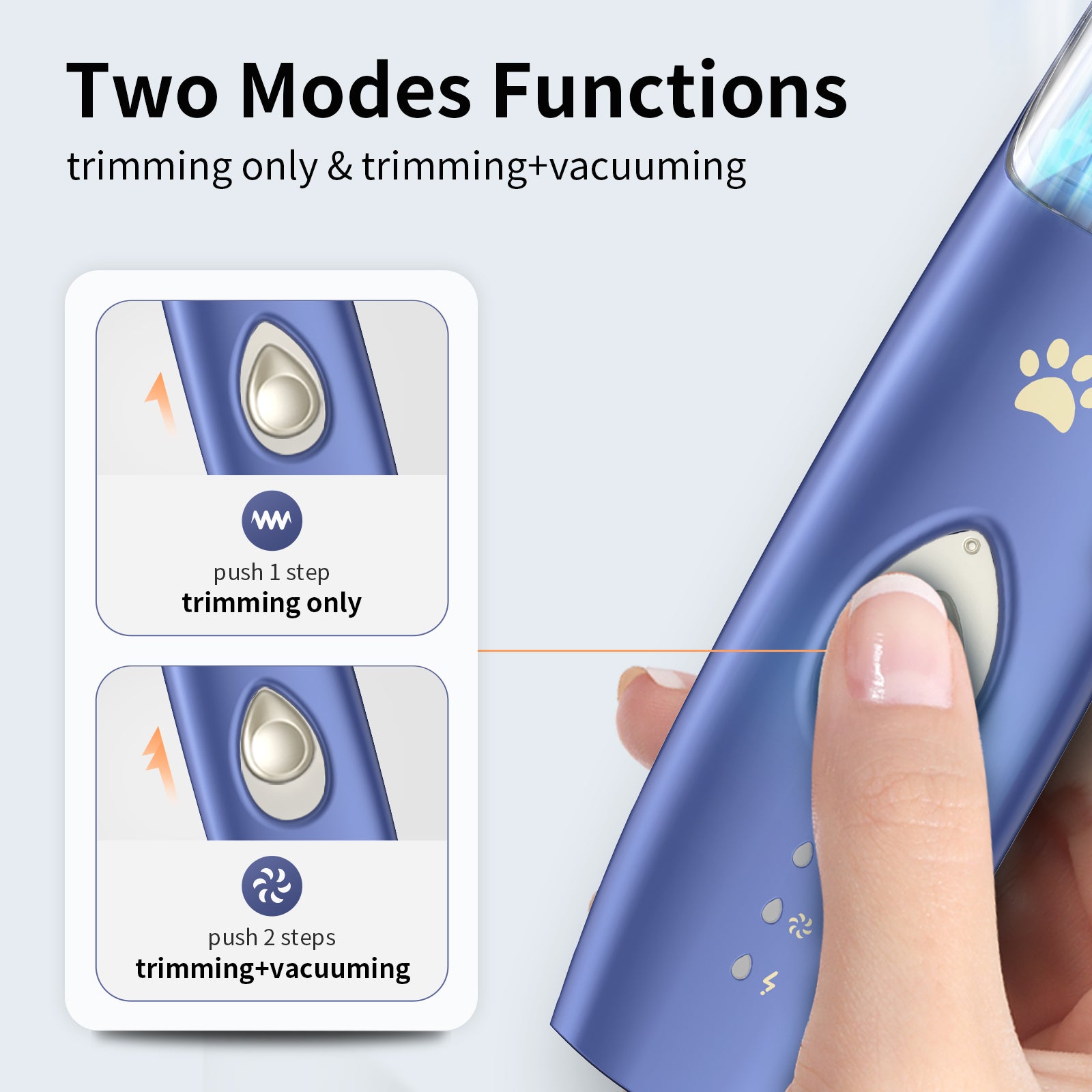 Pelov Auto-Vacuum Pet Paw Trimmer – Quiet Ceramic Blade with Removable Hair Collection Chamber