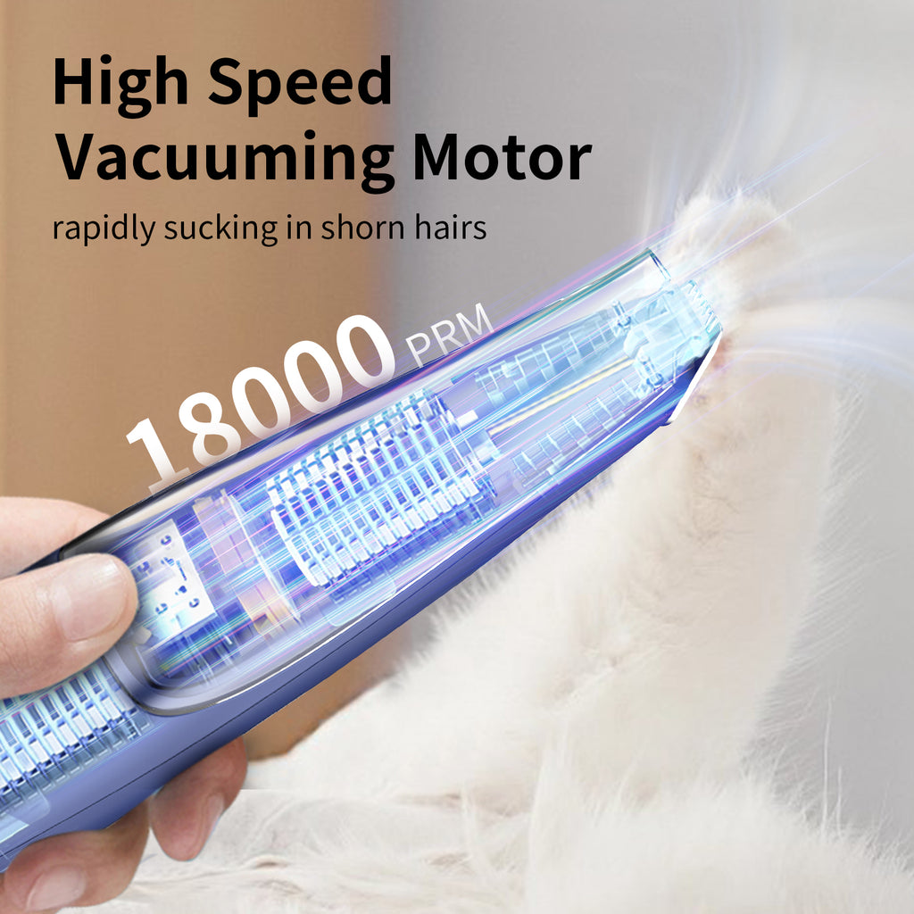 Pelov Auto-Vacuum Pet Paw Trimmer – Quiet Ceramic Blade with Removable Hair Collection Chamber
