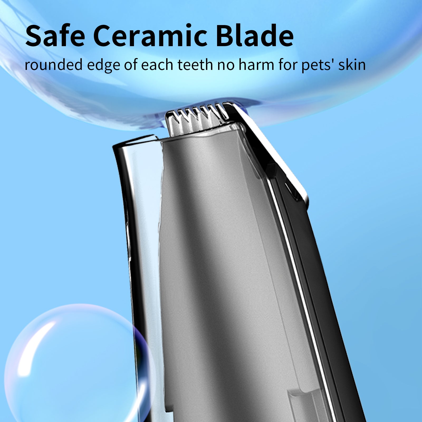 Pelov Auto-Vacuum Pet Paw Trimmer – Quiet Ceramic Blade with Removable Hair Collection Chamber