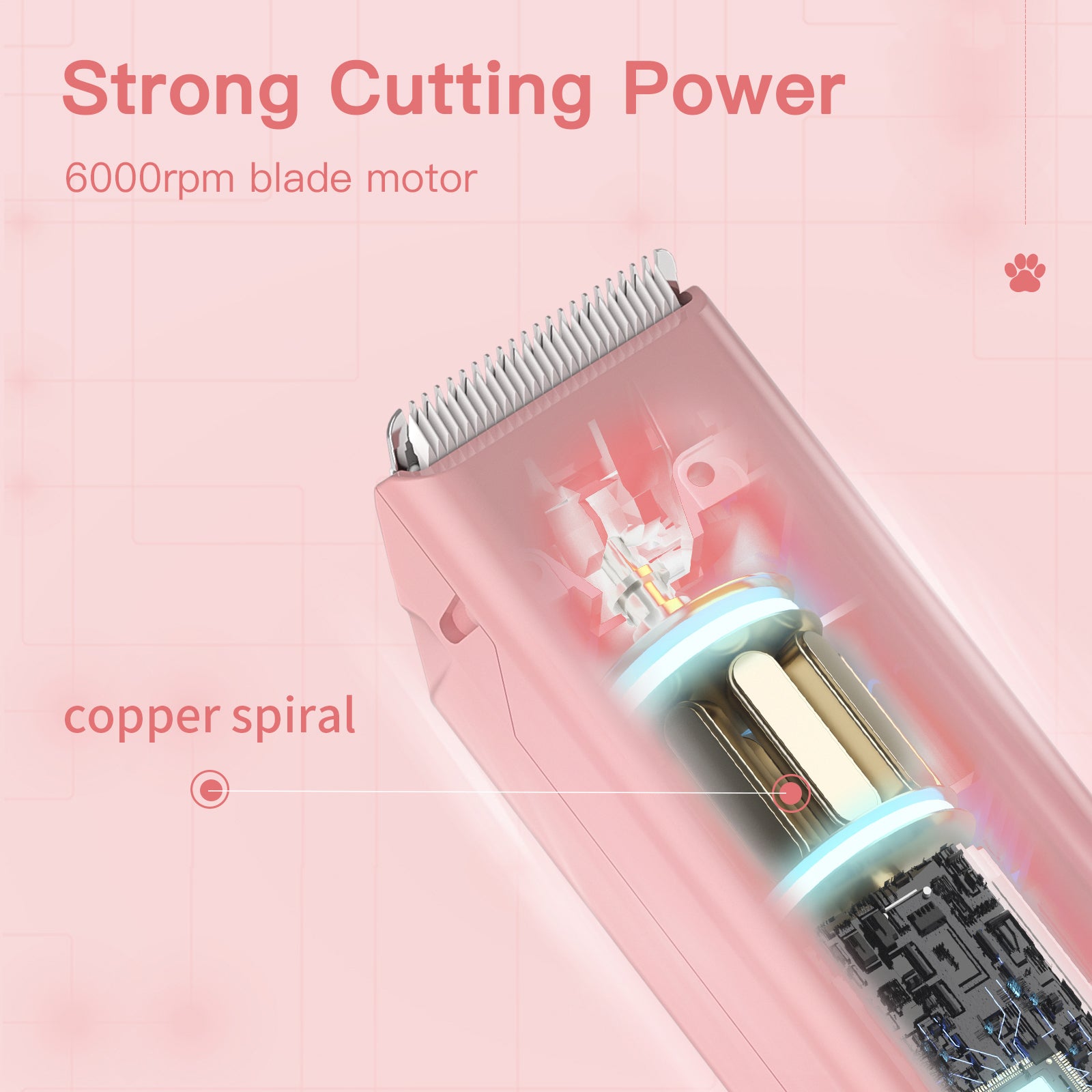 Pelov Pet Hair Clipper – Ceramic Blade, Quiet Low-Noise, IPX7 Waterproof & Compact Design