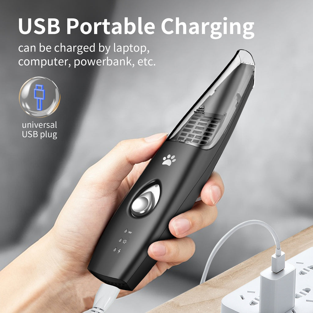 Pelov Auto-Vacuum Pet Paw Trimmer – Quiet Ceramic Blade with Removable Hair Collection Chamber